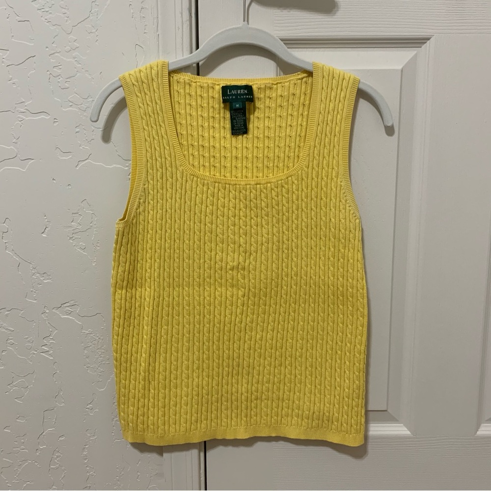 Ralph Lauren Yellow Ribbed Fitted Tank Top